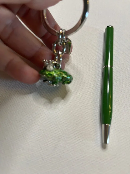 Coach Green Frog Keychain Charm and Green Coach Pen Set - Picture 2 of 8